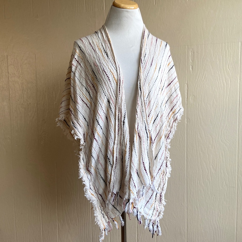 Lane Bryant Boho Embroidered Open Front Kimono Beachy Topper